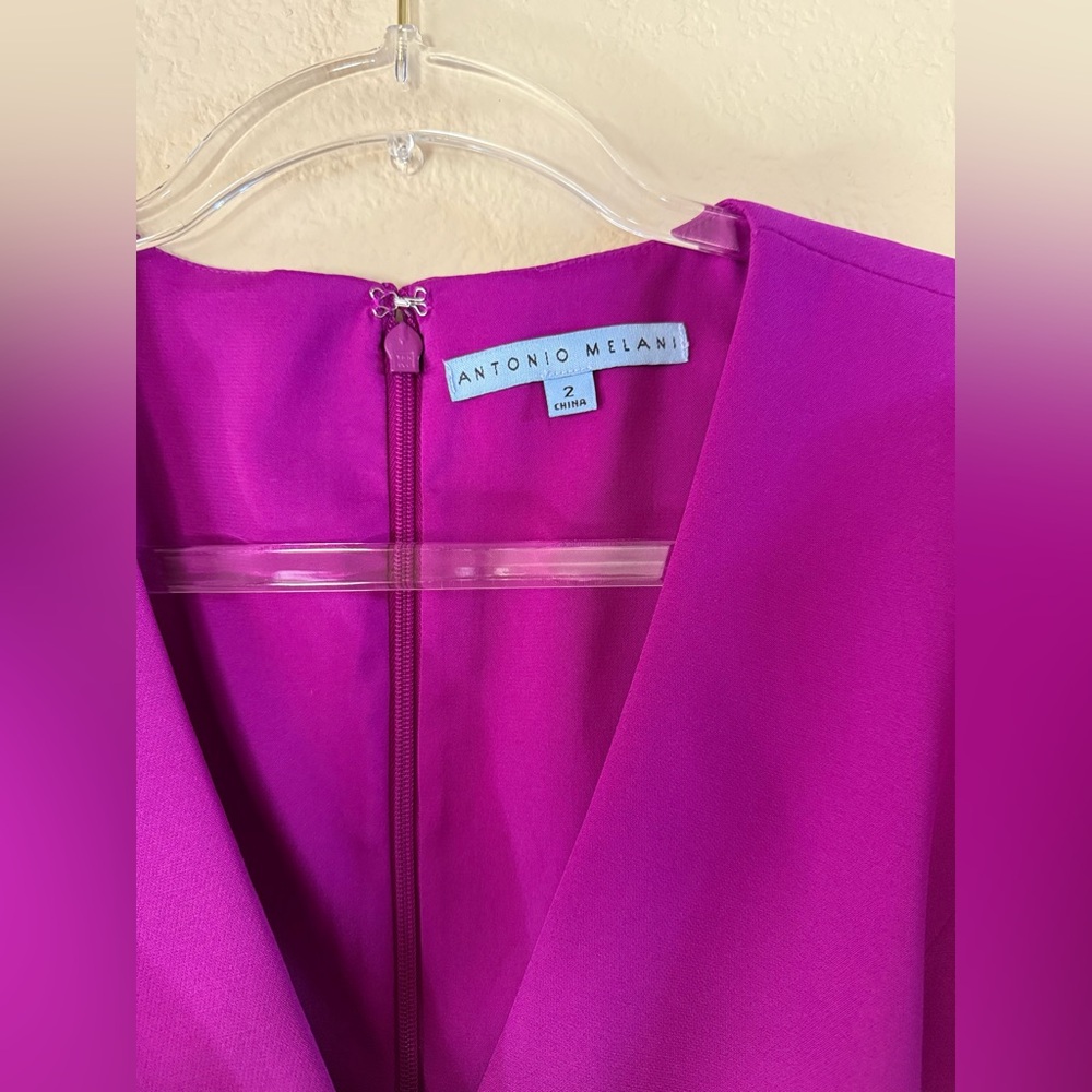 ANTONIO MELANI Easton Surplice Tie Waist Jumpsuit in Violet - Size 2 - Picture 3 of 5